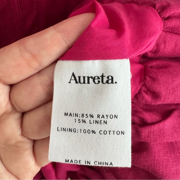 AURETA STUDIO Anthropologie Corset Bubble Dress with Pockets in Raspberry Size 6 - Picture 11 of 11